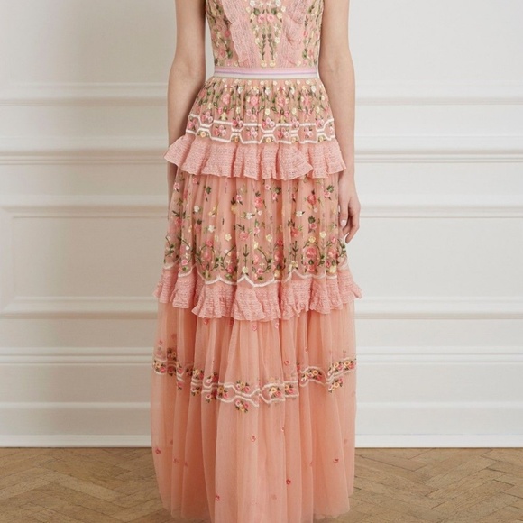 Needle & Thread Lattice Rose Sleeveless Gown - Picture 2 of 4